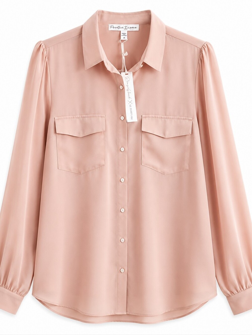 Le Chateau Light Pink Blouse with Tie Cuffs 2XL - Picture 1 of 7